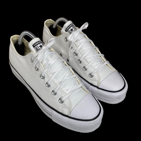 Converse Chuck Taylor® All Star® Platform Sneaker in White Canvas Sz: 9.5 - Picture 8 of 11